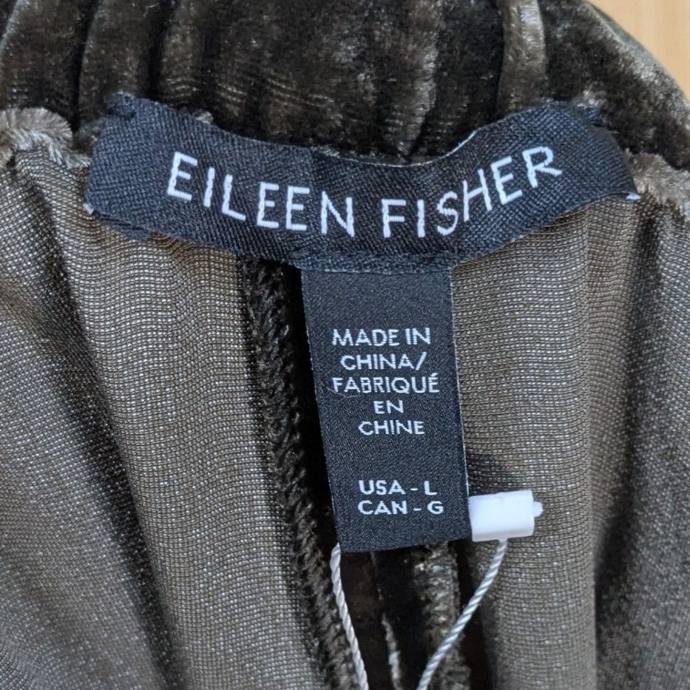 Eileen Fisher Wren Velvet Lantern Ankle Pant Womens Large Brown Silk Blend New - Picture 9 of 12